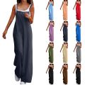 Women'S Casual Loose Jumpsuit Linen Breathable And Comfortable Simple Shoulder Strap Jumpsuit Summer Fashion Streetwear. 