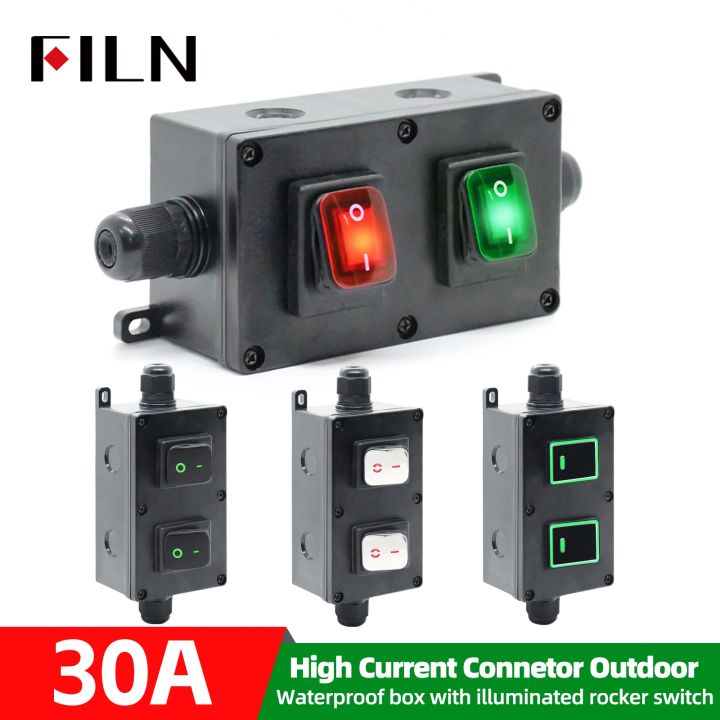 FILN 30A IP65 Waterproof Sealed Outdoor Auto Boat Marine Rocker Switch ...