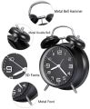 4 Inch Twin Bell Loud Alarm Clock Metal Frame 3D Dial with Backlight Battery Operate Desk Table Alarm Clock For Home and Office. 