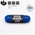 (2 Layers Thick, Not Thin) Kickkuck (Kickcuck) Blue Shoe Laces (Dark-Blue) (Flat Type) Flat Length 120.140.160cm. Polyester, 2-Layer Density, 4 Strands Per Round, Fine Pattern, Rope Head 20 Mm. Easy to Hold. 