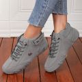 Khaki Women's Boots Trendy Comfortable Soft Soled High Top Boots Versatile Fashionable Commuting Motorcycle Women's Sneakers. 