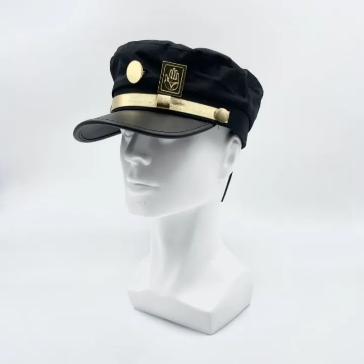 JoJo's%20Bizarre%20Adventure%20Kujo%20Jotaro%20Cosplay%20Cap%20Unisex%20Adult%20Metal%20Badge%20Hat%20Prop%20-%20Image%204