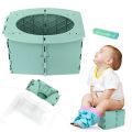 Travel Potty for Kids,Reusable Portable Folding Potty for Toddler,Foldable Toilet for Outdoor Camping,Toddler Toilet Seat Green. 