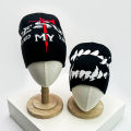 Hip Hop Letter Funny Wool Knitted Hats Warm American Style Autumn and Winter New Beanies Versatile Street Fashion Personal Niche.