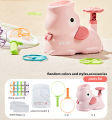 Kids Pop-Up Flying Saucer Launcher Toy with Pink Elephant Flying Discs Outdoor Backyard Park Play Game Durable Launcher. 
