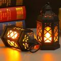 Electronic Candle Light High Brightness Flicker Free Battery-Operated Retro Design Desk Lantern Lamp Decoration. 
