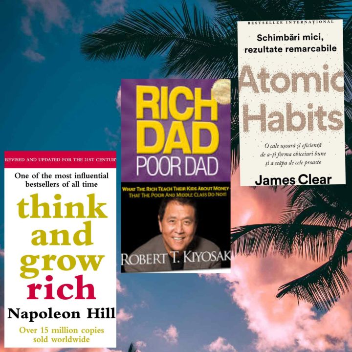 Think And Grow Rich,Rich Dad Poor Dad,Atomic habbit 3 book set | Daraz.pk
