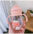 350ml Baby Bottles Drinking Cup Feeding Bottle With Straw Gravity Ball Wide-Caliber Kids Drinking Milk Water Dual-Use Bottle. 