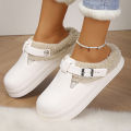 Winter Warm Fluffy Clogs Slippers Women Eva Waterproof Non Slip Home Slides Woman Lightweight Soft Sole Fuzzy Cotton Slippers. 