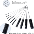 10PCS Cleaning Brush Set Multifunctional Detail Nylon Brushes for Straw/Lab Tube/Sippy Cup/Pipe/Keyboard/Spray Gun/Tool Cleaning.
