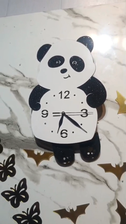 Panda Wooden LED Clock – Adorable Kids Room Decor with Backlight- panda ...