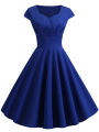 Pink Summer Dress Women V Neck Vintage Robe Elegant Retro Pin up Party Office Midi Dresses.