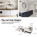 2pcs Kitchen Cabinet Tip-Out Trays Hinges Self-Closing 45 Degree Pivot Hinge For Sink Drawer Bathroom Organizers Shoe Cabinets. 