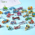 30Pcs 3D Cartoon Car Paper Jigsaw Puzzle Construction Truck Toys Kids Birthday Party Favors  for Guests Goodie Pinata Filler. 