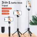 All In One Portable Tripod for iphone Selfie Stick With Fill Light Extendable Phone Stand for Tiktok Live BT Remote Control. 