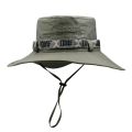 Summer Men Bucket Hat Outdoor UV Protection Wide Brim Panama Safari Hunting Hiking Hat Mesh Fisherman Hat Beach Sunscreen Cap. 