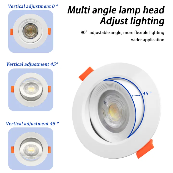 10pcs%20CCT%203000/4000/6500K%20Spot%20Led%20Downlight%20Anti-glare%20Ceiling%20Lamp%20Foldable%20Spotlights%20for%20BedRoom%20Bathroom%20Surface%20Mounted%20-%20Image%205
