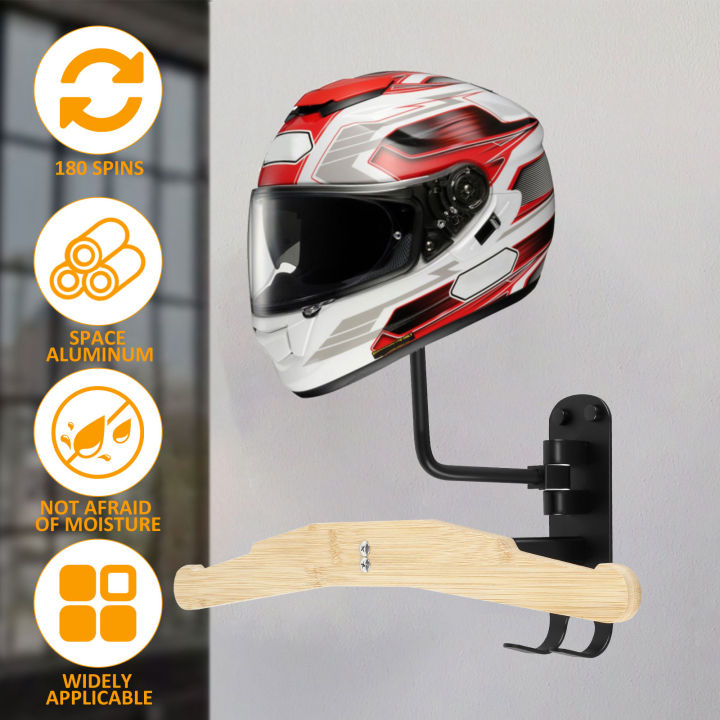 New%20Motorcycle%20Helmet%20Rack%20180%C2%B0%20Rotation%20Wall%20Mounted%20Helmet%20Storage%20Holder%20Alloy%20Helmet%20Hanger%20Stand%20Hook%20for%20Bicycle%20Helmets%20-%20Image%203