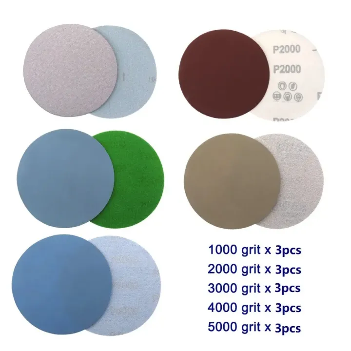 15pcs%20125mm%20Inches%20Grit%201000%202000%203000%204000%205000%20Sanding%20Discs%20Hook%20Loop%20Sandpaper%20Round%20Disk%20-%20Image%203