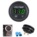 Car Motorcycle Voltmeter DC 5-48V Mini Digital WaterproofLED Panel Tester Display Round Volt Meter Gauge. 