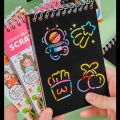 Rainbow Magic scratch note pad book A6 size with wooden stick 10 sheets. 