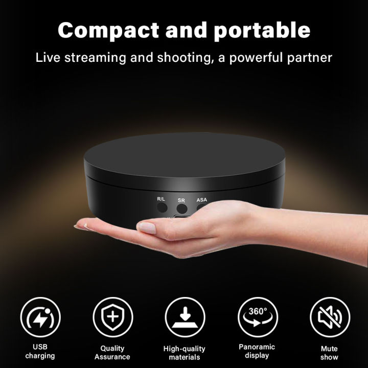 Motorized Photography Rotating Display Stand, 90/180/360 Degree Photography Turntable Stand for Product Photography Display
