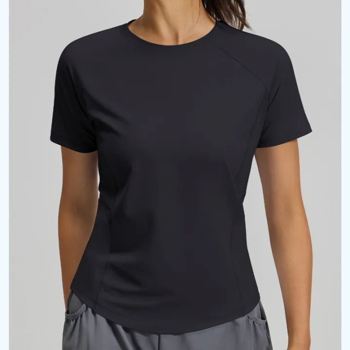 2026%20Summer%20Hot%20New%20Women's%20Sports%20T-Shirt%20Outdoor%20Running%20Short%20Sleeve%20Blue%20Crewneck%20Back%20Mesh%20Breathable%20Quick-drying%20Base%20Top%20-%20Image%204