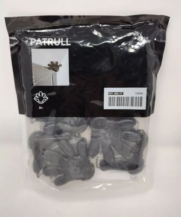 (B.C). Ikea Patrull Hands Corner Bumper Edge Covers Black New NIP 10204 Mickey Mouse 8x