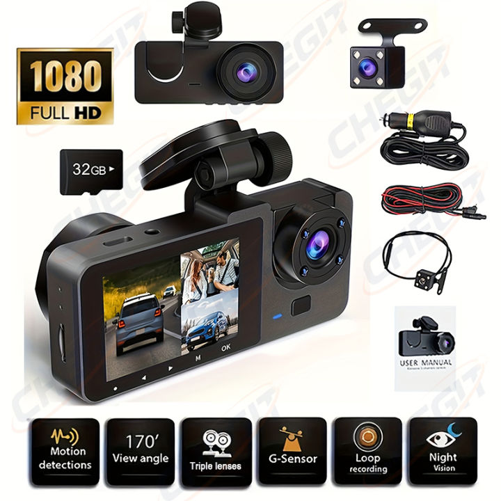 Dash Cam 2/3 Channel Car Black Box WiFi DVR HD 1080P Video Front Built-in and Rear Camera W/IR Night Vision car accessories