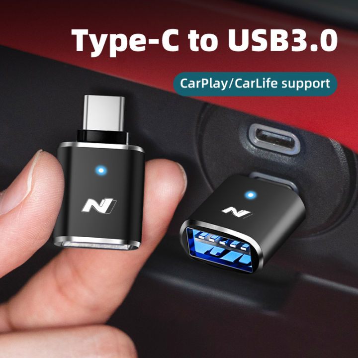 Type C To USB Port Converter Charging Cable Adapter Light Ambient For Hyundai N Tucson IX35 I30 I20 Kona Coupe Veloster I40 Getz