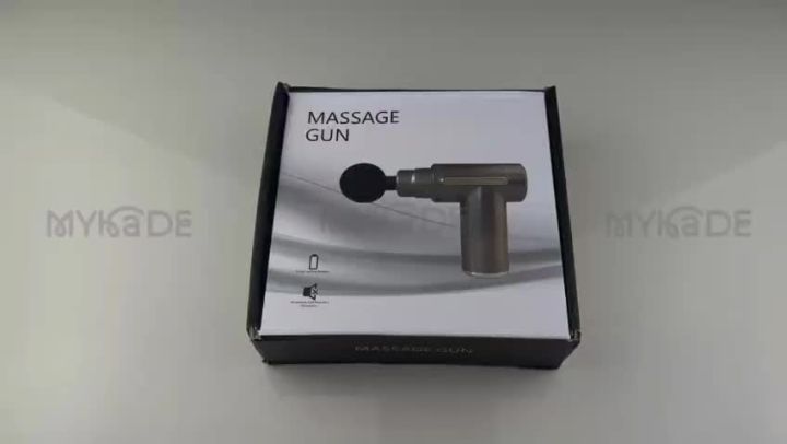 Mini Massage Gun, Muscle Massager, Portable Handheld Massager with 6 Speeds, USB C Charging Port and 4 Massage Heads, 40 dB Ultra Quiet Massage Gun (Black)