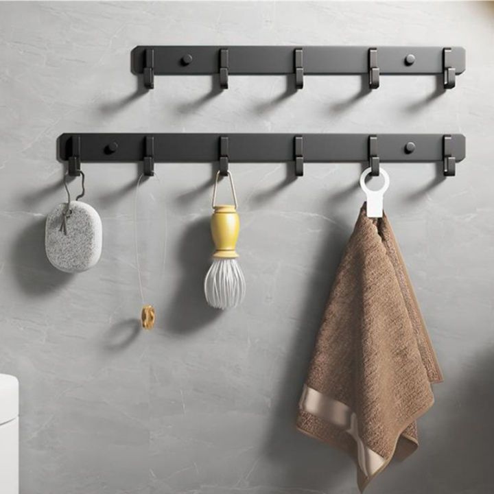 Wall Black Hooks Bathroom Towel Robe Hanger Rack Door Key Coat Clothes Hanging Holder Save Space Hook Bathroom Kitchen Accessory