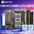 SOYO X99 Dual Gaming Motherboard E5 2680 V4*2 CPU DDR4 RAM 16GB(8G*2) LGA2011-3 Kit Intel Comb M.2 Desktop Computer PCIe 16*2.0.