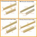 Miwayer 1 Pair 6-12 String Acoustic Classical Guitar Unbleached Bone Bridge Multiple Saddle and Nut Made of Real Bone. 