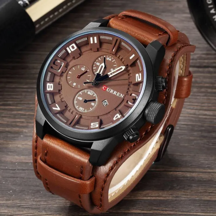 Curren Mens Watches Top Brand Luxury Calendar Fashion Male Clock Leather Sport Military Men Wristwatch