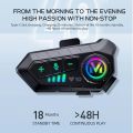 Y10 Motorcycle Bluetooth 5.3 Helmet Headset with Colorful Lights Waterproof Wireless Earphone Hands-free Headset Waterproof.