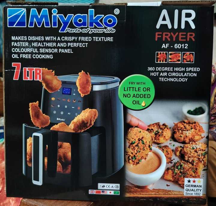 Miyako AF-6012 Auto cut off /resume when reach/ below preset temperature Air Fryer | 7 liter