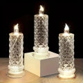 Crystal LED Candle Lights – Battery-Powered Tealight with Diamond Sparkle for Wedding, Party, Christmas, Valentine’s Day & Home Decor.