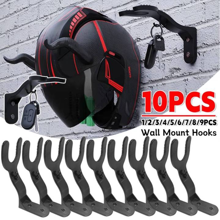 10-1PCS Motorcycle Helmet Hook Racks Multipurpose Hook Hanger Home Luggage Jacket Holders Kitchen Cabinet Shelf Wall Mount Hooks