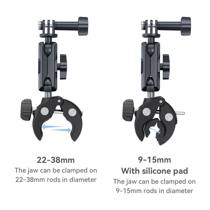 TELESIN%20Camera%20Clamp%20Mount%20Bike%20Motorcycle%20Handlebar%20Aluminum%20Alloy%20Super%20Clamp%20Holder%20Clip%20For%20Camera%20%20%20OSMO%20Insta360%20-%20Image%205