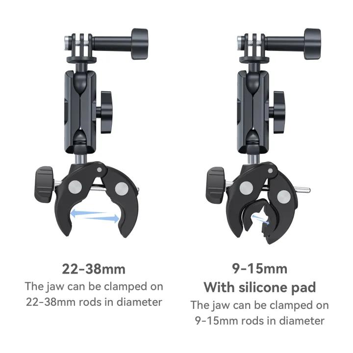 TELESIN%20Camera%20Clamp%20Mount%20Bike%20Motorcycle%20Handlebar%20Aluminum%20Alloy%20Super%20Clamp%20Holder%20Clip%20For%20Camera%20%20%20OSMO%20Insta360%20-%20Image%205