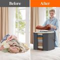 6 Pack Clothes Storage, Foldable Blanket Storage Bags, Storage Containers for Organizing Bedroom, Closet, Clothing, Comforter, Organization and Storage with Lids and Handle. 