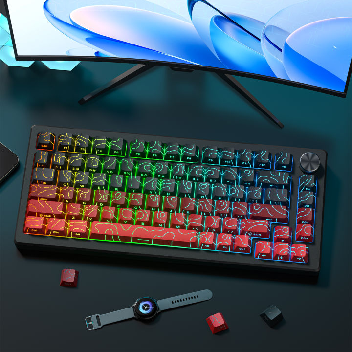 Red%20Contour%20Side%20Printed%20Shine%20Through%20Keycaps%20Cherry%20Profile%20Double%20Shot%20PBT%20Keycap%20for%20Gateron%20MX%20Switches%20Mechanical%20Keyboard%20-%20Image%203