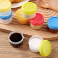 4Pcs Transparent Mini Plastic Sauce Bottle 35ML Reusable Seasoning Box Seasoning Jar For Student Office Workers Kitchen Tool.