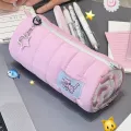 INS Large Capacity Pink Pen Bag Creative Soft Touch Pencil Case Stationery Storage Organizer Creative Students .