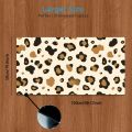 Trendy Brown Leopard Print Large Desk Mat, Minimalist Leopard Extended Mouse Pad, Non-Slip Desk Pad for Home Office Decor. 