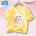 2025 Cute Bear Print Graphic T Shirts for Kids Clothes Cotton Loose Short Sleeve Tops Girls Casual Tees Children's Clothing XWW1. 