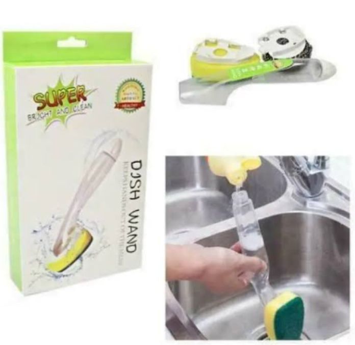 Washing Potts Soap Dispenser Scrubber Dish Wand Brush Scrub Refill Pan Kitchen