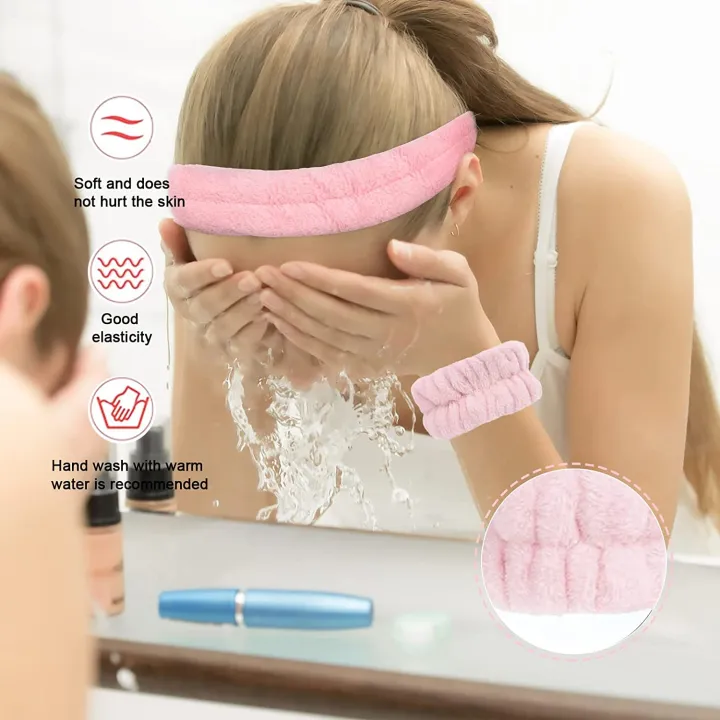 3Pcs%20Fashion%20Microfiber%20Washing%20Wristbands%20Scrunchies%20Puffy%20Headband%20Spa%20Bubble%20Headband%20for%20Washing%20Face%20Makeup%20Shower%20Skincare%20-%20Image%203