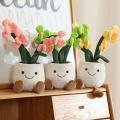35cm Flowerpot Figurine Simulation Filled Plush Toy Figurine Cartoon Anime Cute Pillow Fun Home Decoration Office Ornament.